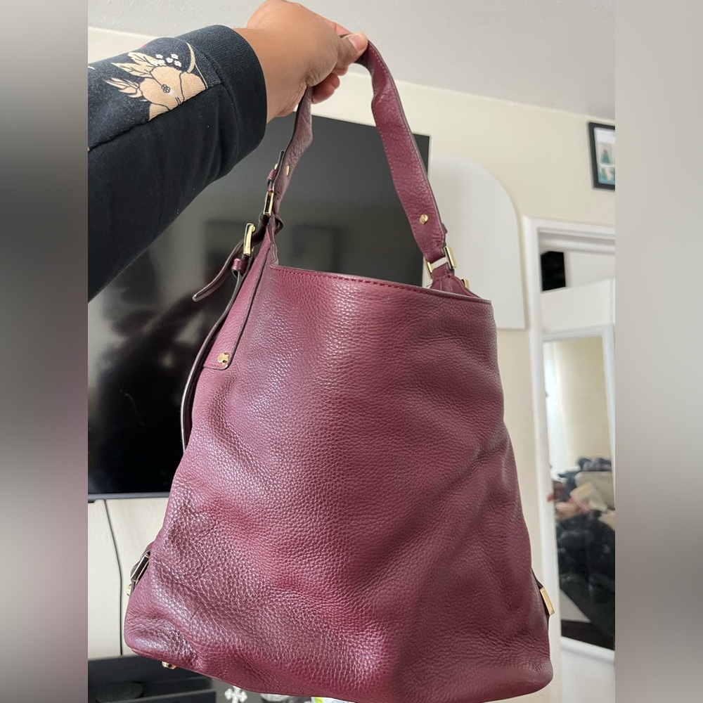Michael Kors Burgundy Leather Shoulder Bag - Picture 6 of 8